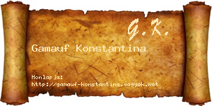 Gamauf Konstantina névjegykártya